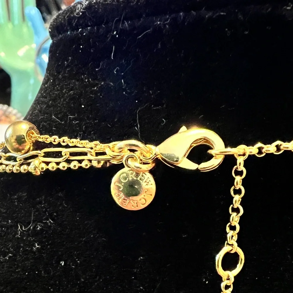 J. Crew 3 strand gold-tone chain necklace. Gold balls and long chain. - Picture 2 of 5